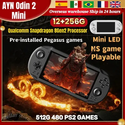 Ayn Odin 2 Mini Retro Handheld Game Console Video Player 6 Inch Touch Screen Android13 12G+256G