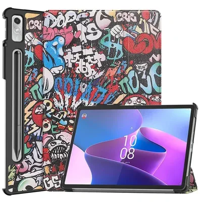 Case for Lenovo tab P12 12.7 inch 2023 Lightweight Tri-Folding Stand Leather Tablet Cover for