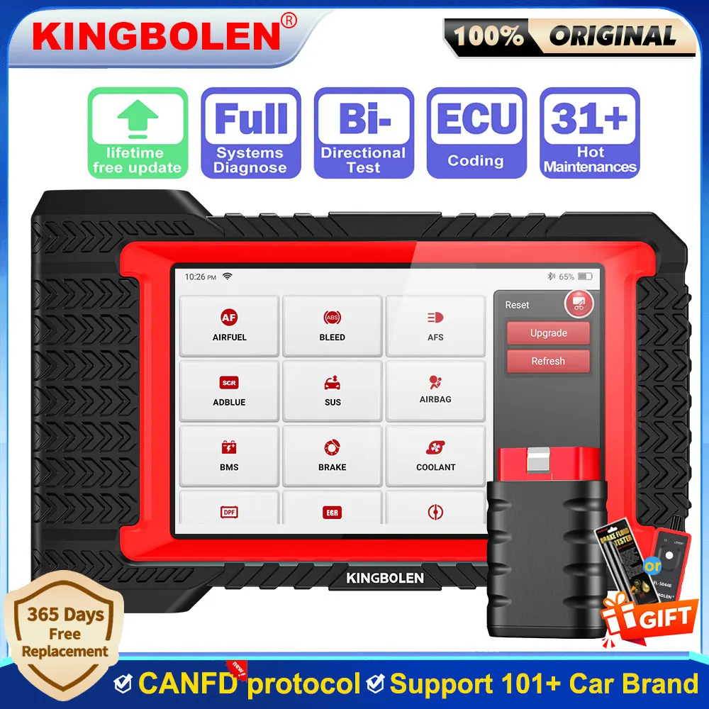 KINGBOLEN K7 All System Diagnostic Tool 28 Resets ECU Coding BI-Directional CANFD Limetime Free Update pk Thinkscan Max2