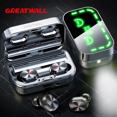 TWS Wireless Earphones Dazzle Cool Digital Display Headsets Sports Gaming Headphones HiFi HD Stereo