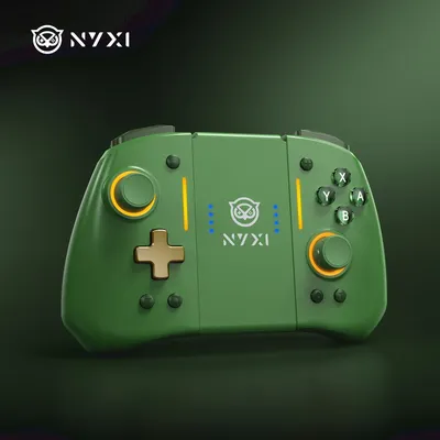 NYXI Hyperion Pro Hall Joystick Wireless Game Controller Green Gamepad with RGB Lights for Nintendo