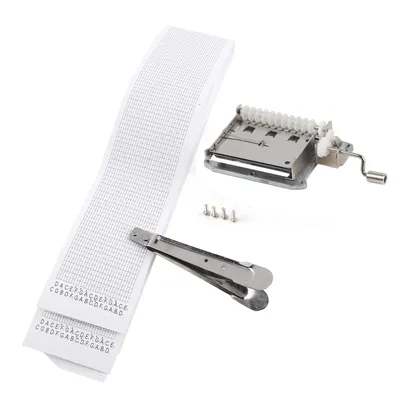 DIY 30 Note Music Box Kit - Hand Crank Mechanical Movement with 3 Blank Paper Tapes & Hole Puncher