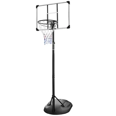 Portable Basketball Hoop System Stand Height Adjustable 7.5ft - 9.2ft 32 Inch Backboard Wheels for