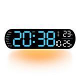 Sakerplus Clock Sakerplus Multi Functional LED Display Clock Upgraded Digital Wall Clock Large Display Digital Clock with Date and Day of Week Wall Clock Digital Wall Digital Clock