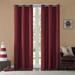 2 Pieces Faux Silk Blackout Room Darkening Window Curtain Solid Pattern with Silver Grommets Energy Efficient Noa Size 63 84 95 and 108 Long (Burgundy Red 84 Standard)