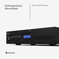 auna Art22 CD-Player MP3 opt. | Hifi-Player | CD, CD-R/RW, CD-MP3 | Display | Fernbedienung Schwarz Image