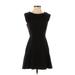 Banana Republic Casual Dress - Fit & Flare Crew Neck Sleeveless: Black Solid Dresses - Women's Size 2 Plus