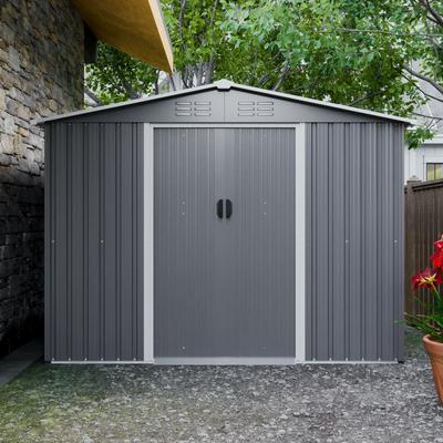 Outdoor Metal Storage Shed With Double Door