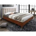 Letto matrimoniale 160 x 200 cm in Tessuto beige - FRANCESCO