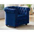 Poltrona CHESTERFIELD in velluto Blu notte