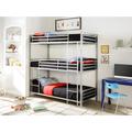 Letto a castello triplo 3 x 90 x 190 cm Metallo Argento + Materasso - ELOUAN III
