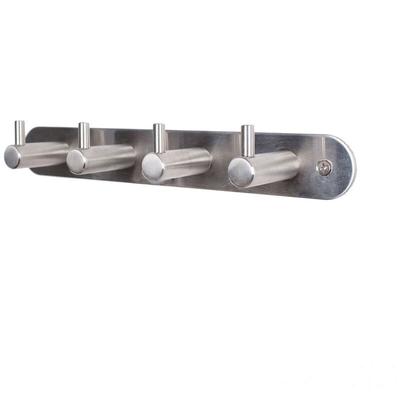 4er Edelstahl Garderobenleiste Wandgarderobe Hakenleiste Handtuchhalter Mantelhaken Image