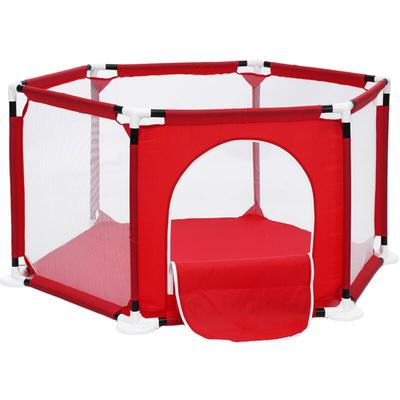 Maerex - Laufstall Baby Laufgitter Krabbelgitter mit atmungsaktivem Netz für Kinder im Innen- und Image