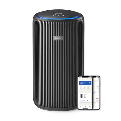 Luftreiniger PHILIPS "AC3221/13 PureProtect 3200 Series, Luftreinigungsrate (CADR) 520 m³/h", grau (anthrazit), B:28,5cm H:28,5cm T:52cm, Luftreiniger, 3-Schichten-HEPA-Filtersystem, leise