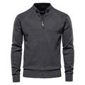 Per uomo Cardigan A Coste Treccia Maglia Cerniera Jacquard Tinta unica Collo ripiegato Maglieria Neutro All'aperto Casual Abbigliamento Corte Inverno Primavera Autunno Nero Blu marino S M L