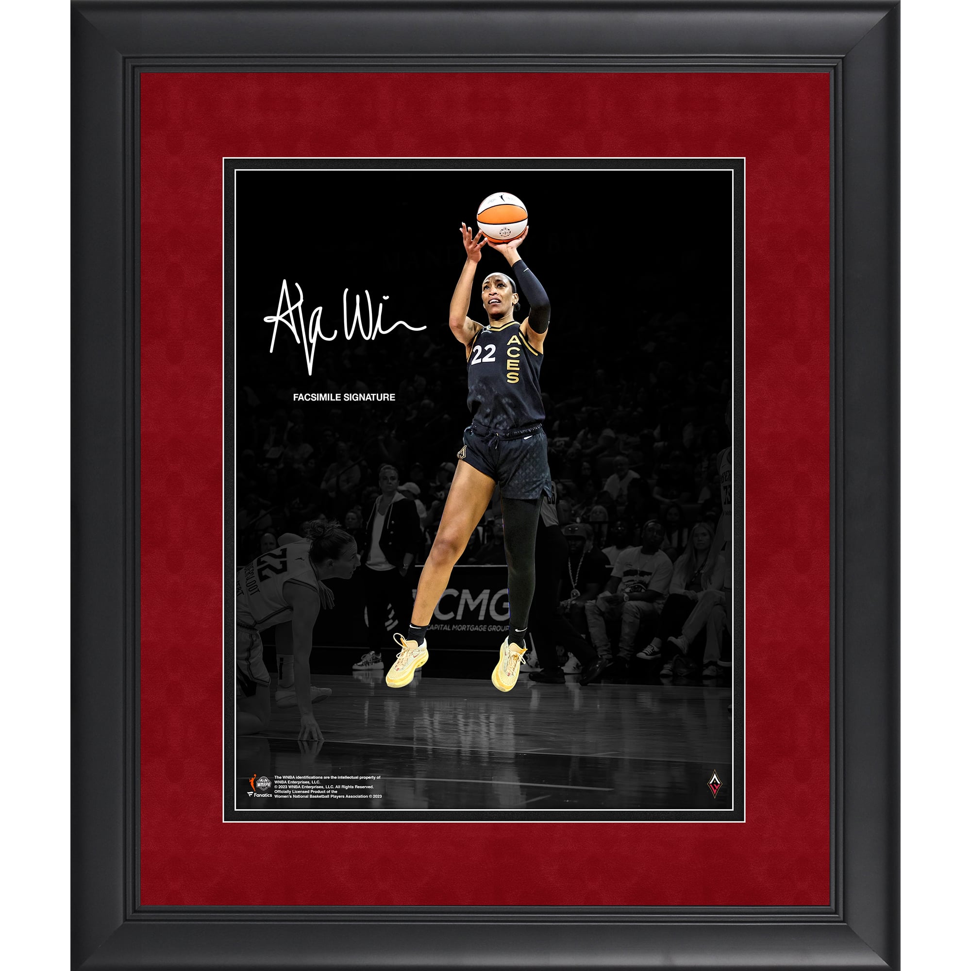 Photographie encadrée de 11"x 14" de la signature fac-similé des Las Vegas Aces d'A'ja Wilson - No Gender Taille: No Size