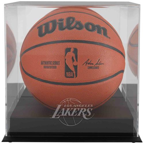 Schwarze Basketball-Vitrine mit Logo der Los Angeles Lakers, mit verspiegelter Rückseite