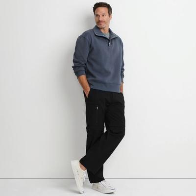 Trekking Zip-Off Trousers, Men, size: 36, regular, Black, Cotton/Nylon, by Lands' End