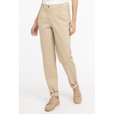 Stoffhose RECOVER PANTS "Stoffhose", Damen, Gr. 48, Normalgrößen, beige, 98% Baumwolle;2% Elasthan, unifarben, slim fit knöchellang, Hosen, mit aufwendiger Oldfärbung Image