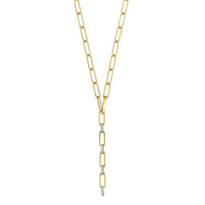 Collierkettchen JULIE JULSEN "925/- Sterling Silber vergoldet Zirkonia", gelb, Halsketten, Damen, 60cm, Silber 925 (Sterlingsilber), L: 60cm, glänzend Image