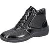 Schnürboots WALDLÄUFER "HESNA-Soft", Damen, Gr. 6 (39), schwarz, Lackleder, Textil, Nappaleder, klassisch, Schuhe, Bequemschuh, High Top Sneaker in Komfortweite H (=sehr weit)