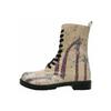 Schnürboots DOGO "Zipsy High-Top Boots Sky-High Love Damen Stiefeletten", Damen, Gr. 40, Normalschaft, beige (natur), Lederimitat, Schuhe, Handgefertigt