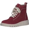Schnürboots TAMARIS, Damen, Gr. 40, rot, Ziegenleder, unifarben, kontrastfarbene Details, casual, Schuhe, Keilabsatz, Schnürstiefelette mit zusätzlichem Innenreißverschluss