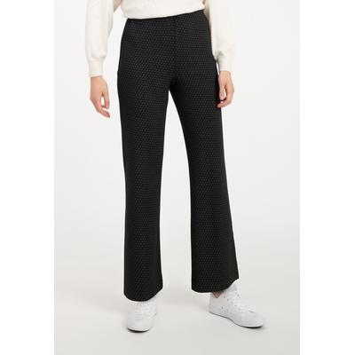 Stoffhose RECOVER PANTS "JASMIN", Damen, Gr. 46, Normalgrößen, schwarz (schwarz, grau), 68% Viskose;27% Polyamid;5% Elasthan, gepunktet, regular fit lang, Hosen, aus hochwertigem Jersey Image