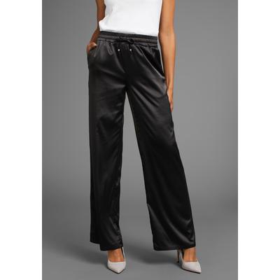 Schlupfhose LAURA SCOTT, Damen, Gr. 36, N-Gr, schwarz, Web, Obermaterial: 95% Polyester, 5% Elasthan, unifarben, feminin, figurumspielend lang, Hosen, mit Elastikbund Image
