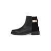 Stiefelette TOMMY HILFIGER "TH LOGO LEATHER MIX CHELSEA", Damen, Gr. 37, schwarz, Glattleder, Veloursleder, unifarben, modisch, Schuhe, Blockabsatz, Businesschuh, Boots mit TH-Schmuckelement