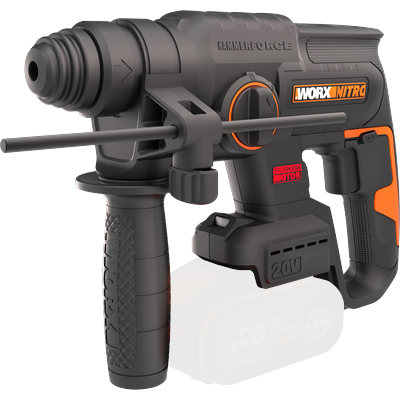 Akku-Bohrhammer WORX "NITRO WX381.9", bunt (schwarz, orange), B:21mm H:8,1mm L:28,2mm, Bohrmaschinen, Brushless-Motor, v