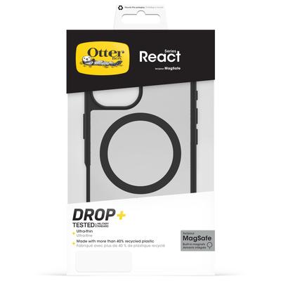 OTTERBOX Handyhülle "React für Apple iPhone 16", schwarz (schwarz, transparent), iPhone 16, Hüllen, Backcover, Schutzhülle, Handyschutzhülle, Case, Schutzcase, stoßfest