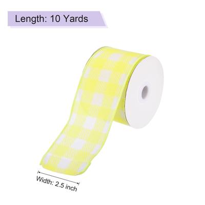 Plaid Check Ribbon, Wired Edge Gingham Ribbon for Gift Wrapping, Christmas Decoration