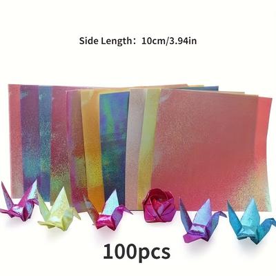 TEMU 100 Pcs Glitter Paper : Shiny Origami Kit With Sparkling Square Papers, 3.94