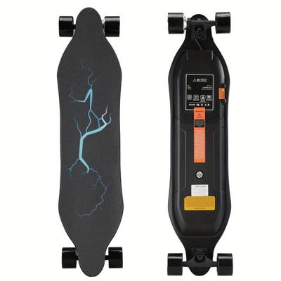 TEMU Caroma 350w Electric Skateboard With Remote, Up To 12.4 Mph Top Speed & 13-mile Range, 25.2v Lithium Battery, Adjustable Speed Settings, Maple Deck, Ideal For Skateboard Sport