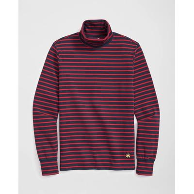 Brooks Brothers Men's Cotton Blend Striped Turtleneck Shirt | Navy/Red | Size 2XL