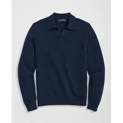 Brooks Brothers Men's 3-Ply Cashmere Jonny Collar Polo Sweater | British Blue | Size Large