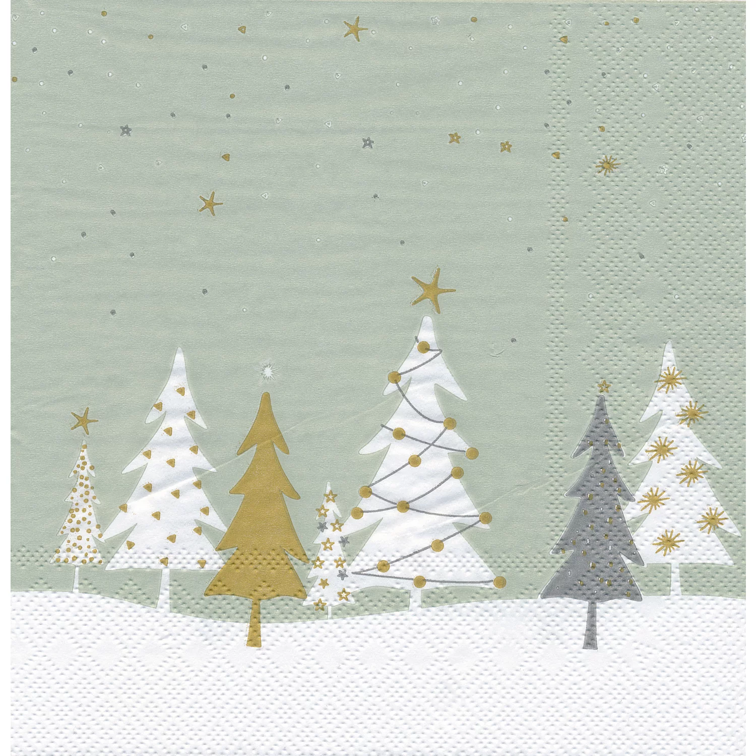 Papierservietten Weihnachtsbäume mint, 33 x 33 cm, 20 Stück Image