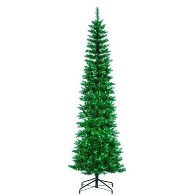 Vickerman 761946 - 7.5' x 32" Green Pencil 450 Warm White Lights Artificial Christmas Tree Christmas Tree (K245576LED)
