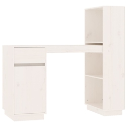 vidaXL Schreibtisch Weiß 110x53x117 cm Massivholz Kiefer Image