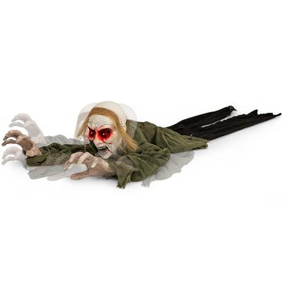 Costway Halloween Groundbreaker Voice Activated Climbing Zombie w/ - See Details