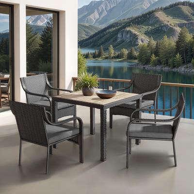 5-Piece Patio Furniture Dining Set All-Weather Rattan Conversation Set - 5 Pcs