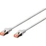 Digitus DK-1641-0025 RJ45 Netzwerkkabel, Patchkabel CAT 6 S/FTP 0.25 m Grau Flammwidrig, mit Rastnas