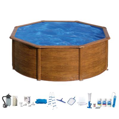 Rundpool MY POOL BWT, braun, H:120cm Ø:300cm, Schwimmbecken, in moderner Holzoptik, Höhe 120 cm, verschiedene Größen Image
