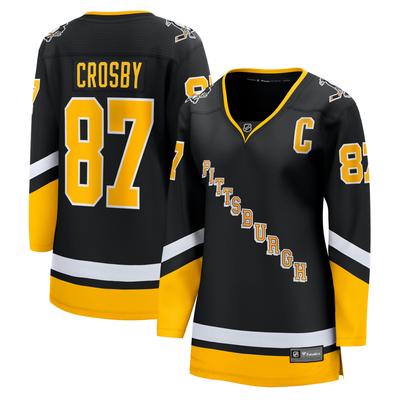 Schwarzes Pittsburgh Penguins-Ersatztrikot mit Sidney Crosby Fanatics für Damen, 2021/22 Image