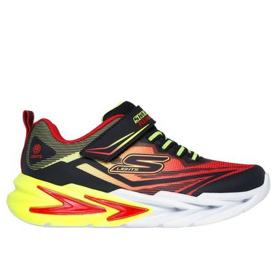 Skechers Boy's S Lights: Flex-Glow Ultra Sneaker | Size 11.5 | Black/Red | Synthetic/Textile