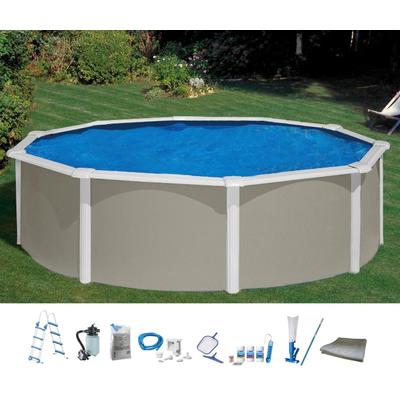 Rundpool MY POOL BWT "BELIZE 2", grau (grau, weiß), H:132cm Ø:550cm, Schwimmbecken, Höhe 132 cm, in verschiedene Größen erhältlich Image
