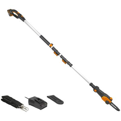 Akku-Hochentaster WORX "20V Akku Hochentaster, 20cm, Teleskopgriff max. 3,6m", schwarz (baumarkt), Gartenscheren-Maschinen, inklusive 20V/2Ah Akku und Ladegerät