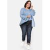 Stretch-Jeans SHEEGO "Große Größen", Damen, Gr. 25, Kurzgrößen, blau (dunkelblau denim), Obermaterial: 98% Baumwolle, 2% Elasthan, unifarben, casual, lang, Jeans, »Die Gerade« mit Used-Effekten