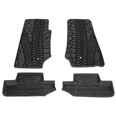 King 4WD TPE Form Fitting Floor Liners Jeep Wrangler TJ & LJ 1997 - 2006 Front & Rear 4-Piece Black 28010101